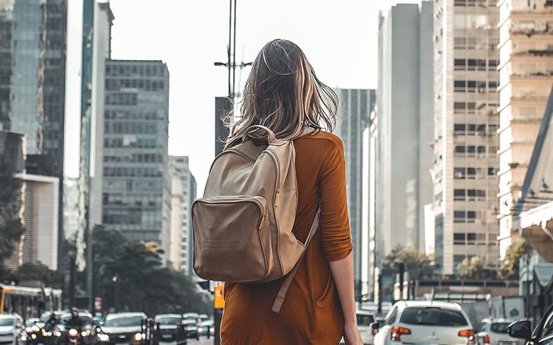 a person walking on a street